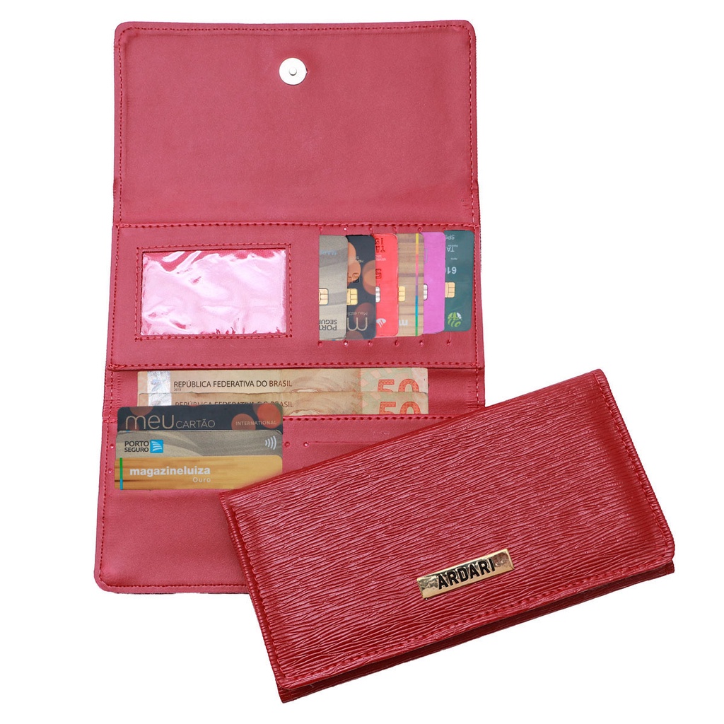 Carteira feminina de mão couro sintético mega promoção