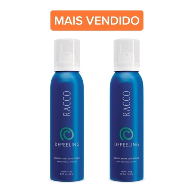 Mousse Spray Depilatorio Depeeling 150ml RACCO-Kit com 2 unidades