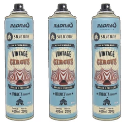 Kit 3 Unidades Silicone Spray Perfumado Vintage Circus Invict 400mL Radnaq