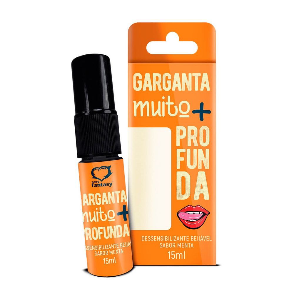 GARGANTA MUITO + PROFUNDA! - Spray Beijável que Traz uma Sensação de Adormecimento e Sabor de Menta - 15 ML