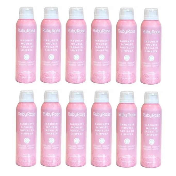 Kit c/12 Un - Sabonete Mousse Facial De Limpeza Frutas Vermelhas - Hb321 - Rubyrose