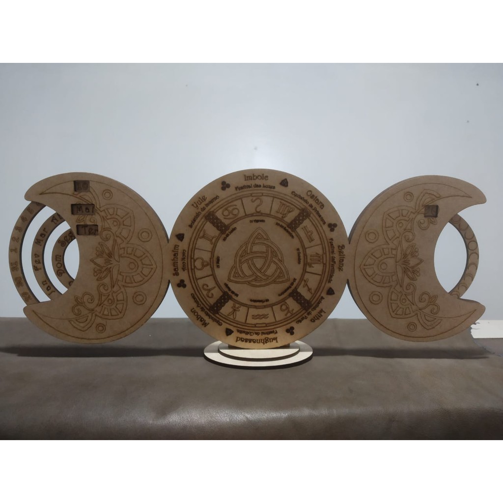 Calendário Roda do Ano wicca bruxaria witch witchcraft year wheel calendar Calendário Permanente e Roda do Ano Triluna Deusa FASES DA LUA MDF em Oferta na Shopee
