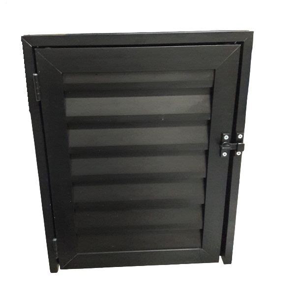 Porta abrigo alumínio veneziana abrir 1fl preto 40x70