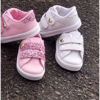 Tênis branco ou rosa com gliter menina infantil ano novo presente promoção em Oferta na Shopee