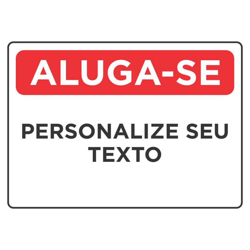 Placa Aluga-se Personalizada Seu Texto 30x20cm em Oferta na Shopee