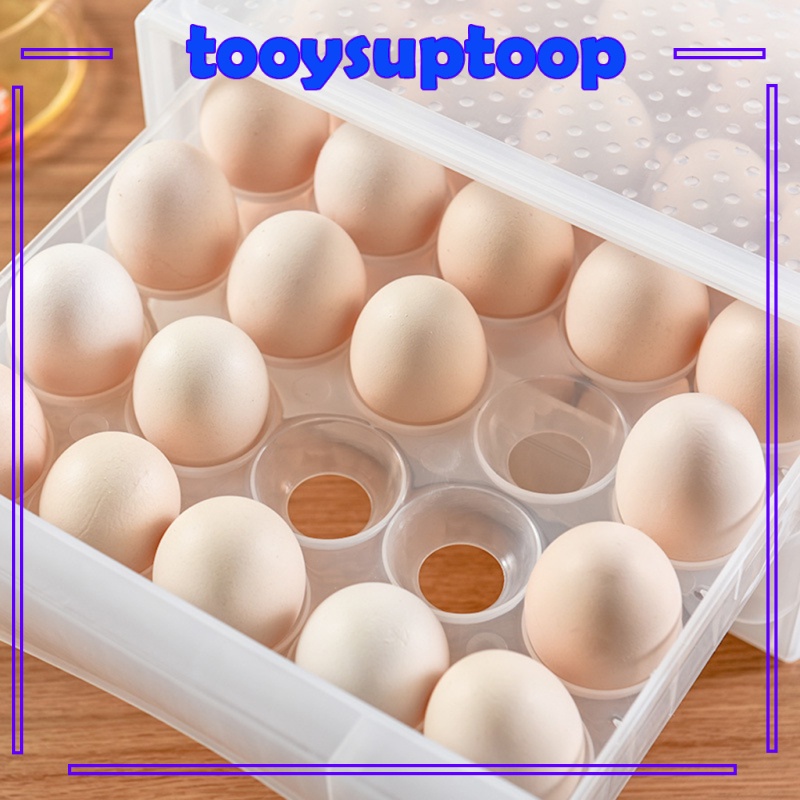 Sooyee Egg Container for Refrigerator,60 Grid Egg Holder for Refrigerator 2 Drawers Egg Storage,Multi-Layer Chicken or Duck 's Egg Organizer for Refrigerator,Egg Holder Countertop,Clear 
