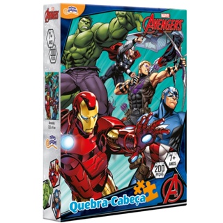 Quebra Cabeça Infantil Marvel Vingadores 200 Peças 7 + Anos - Toyster Ref 8041 em Oferta na Shopee