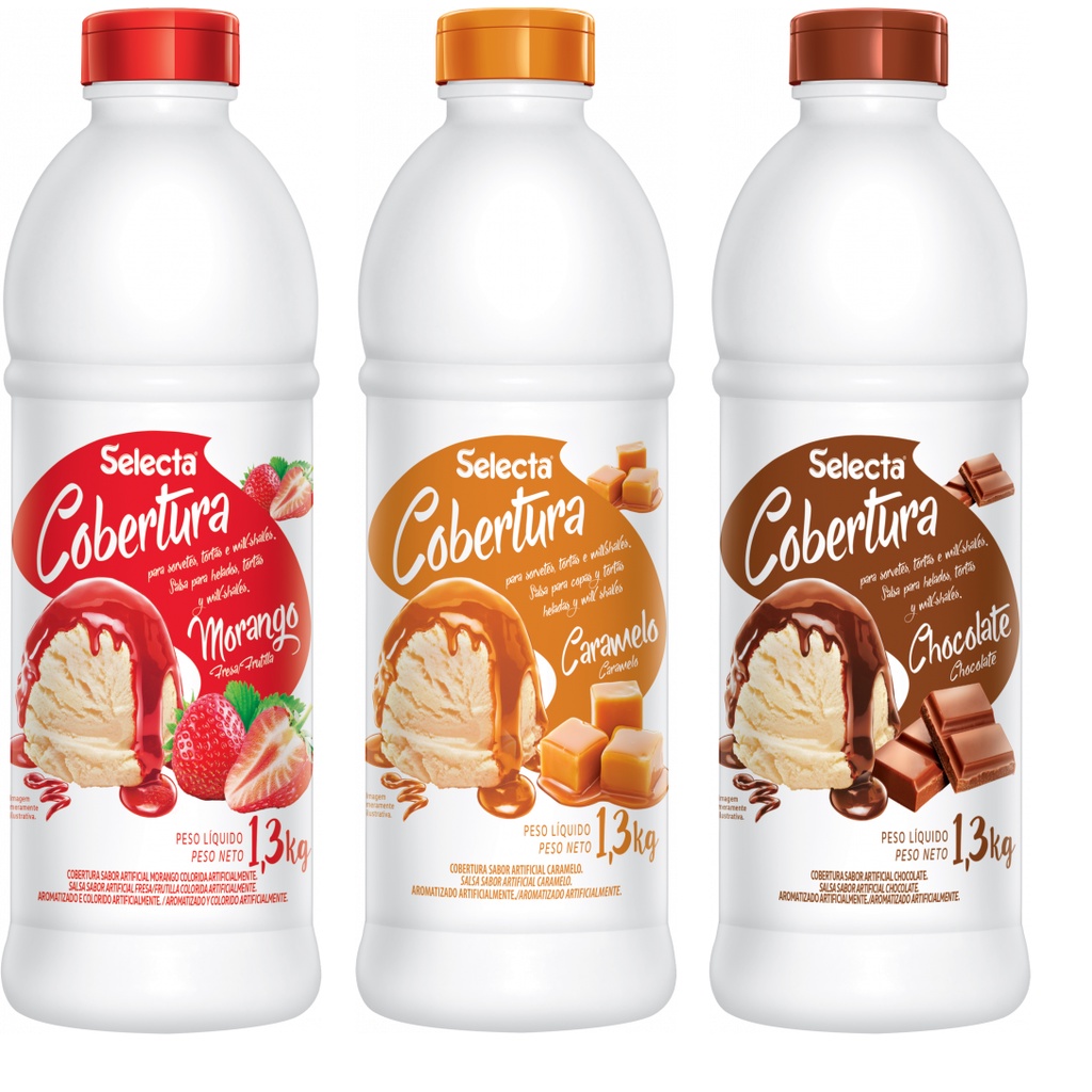 Cobertura para Sorvete e Sobremesa Selecta 1,3kg - Escolha o Sabor em Oferta na Shopee