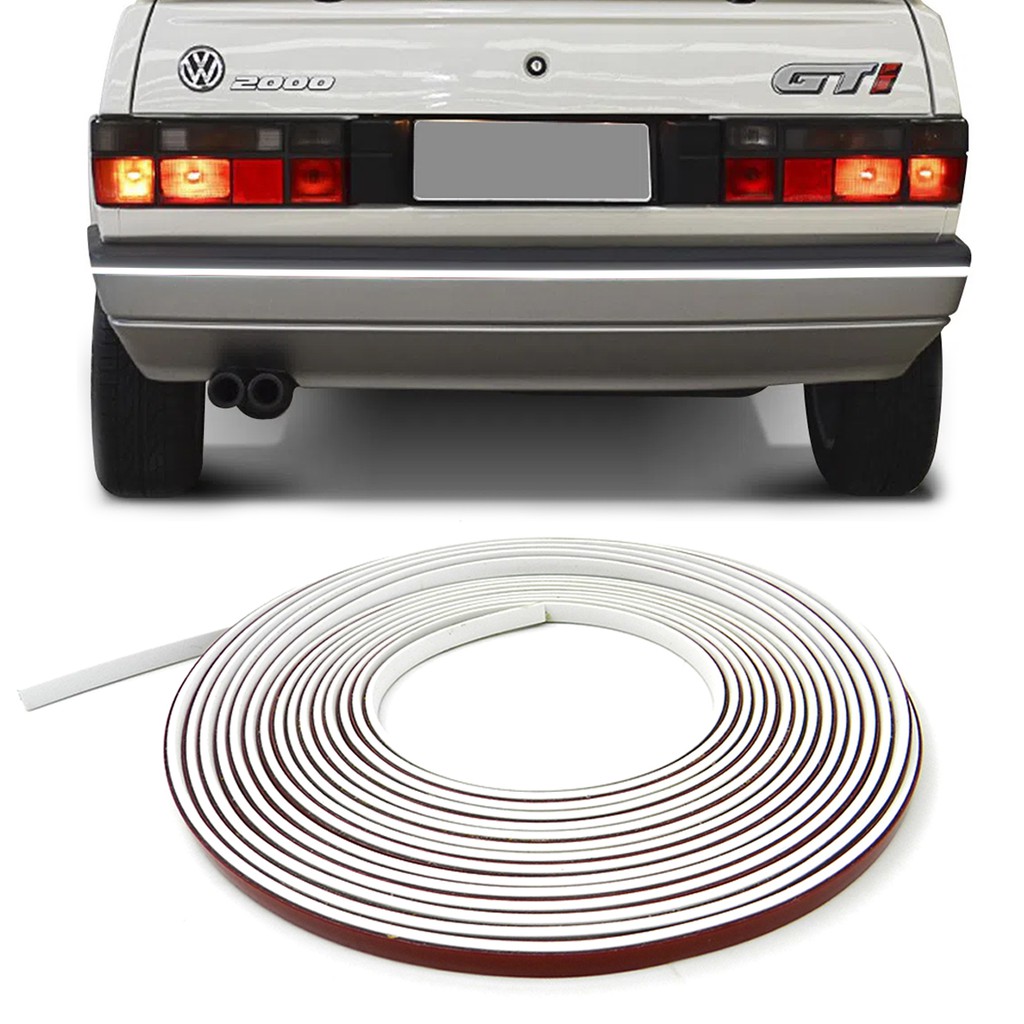 Friso Branco parachoque Gol Voyage Parati Saveiro CL GL Gti Gts Gls 1987 88 89 90 91 92 93 Á 1995