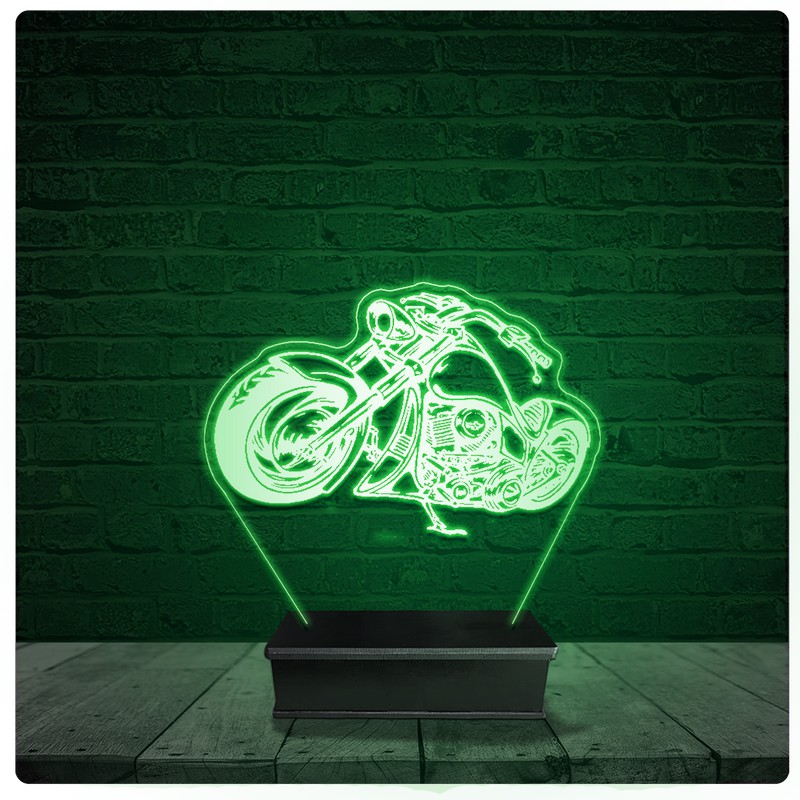 Luminária Abajur Acrílico Led - Moto Custom Presente 10