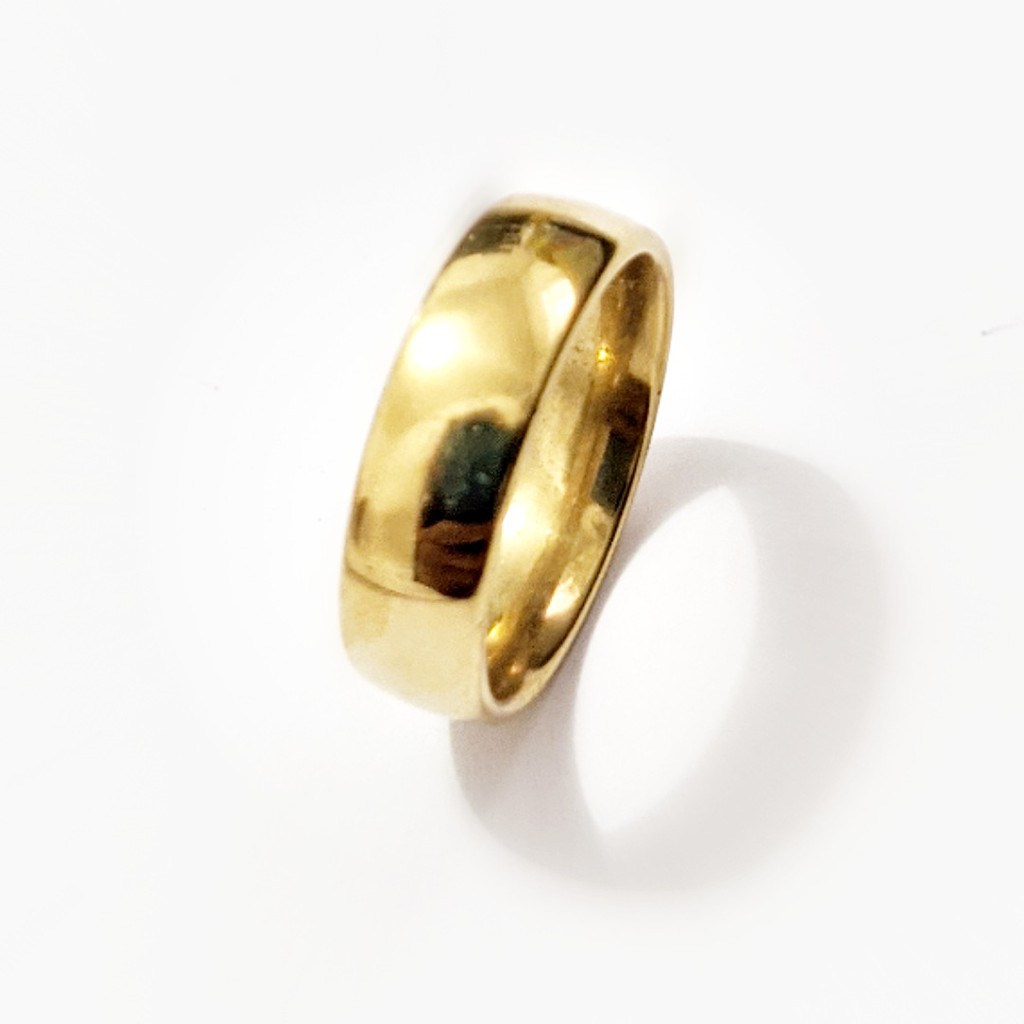 Aliança Folheada Ouro Aço Inox 6mm Barato Promoção Casamento Noivado Compromisso Anatomica Polida Lisa