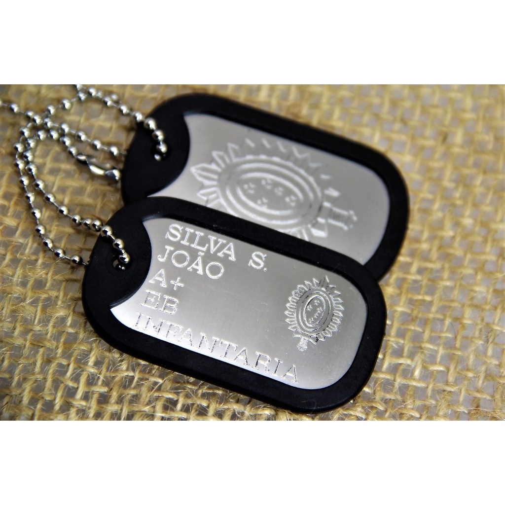 KIT DOG TAG completo Gravação Personalizada Shopee Brasil