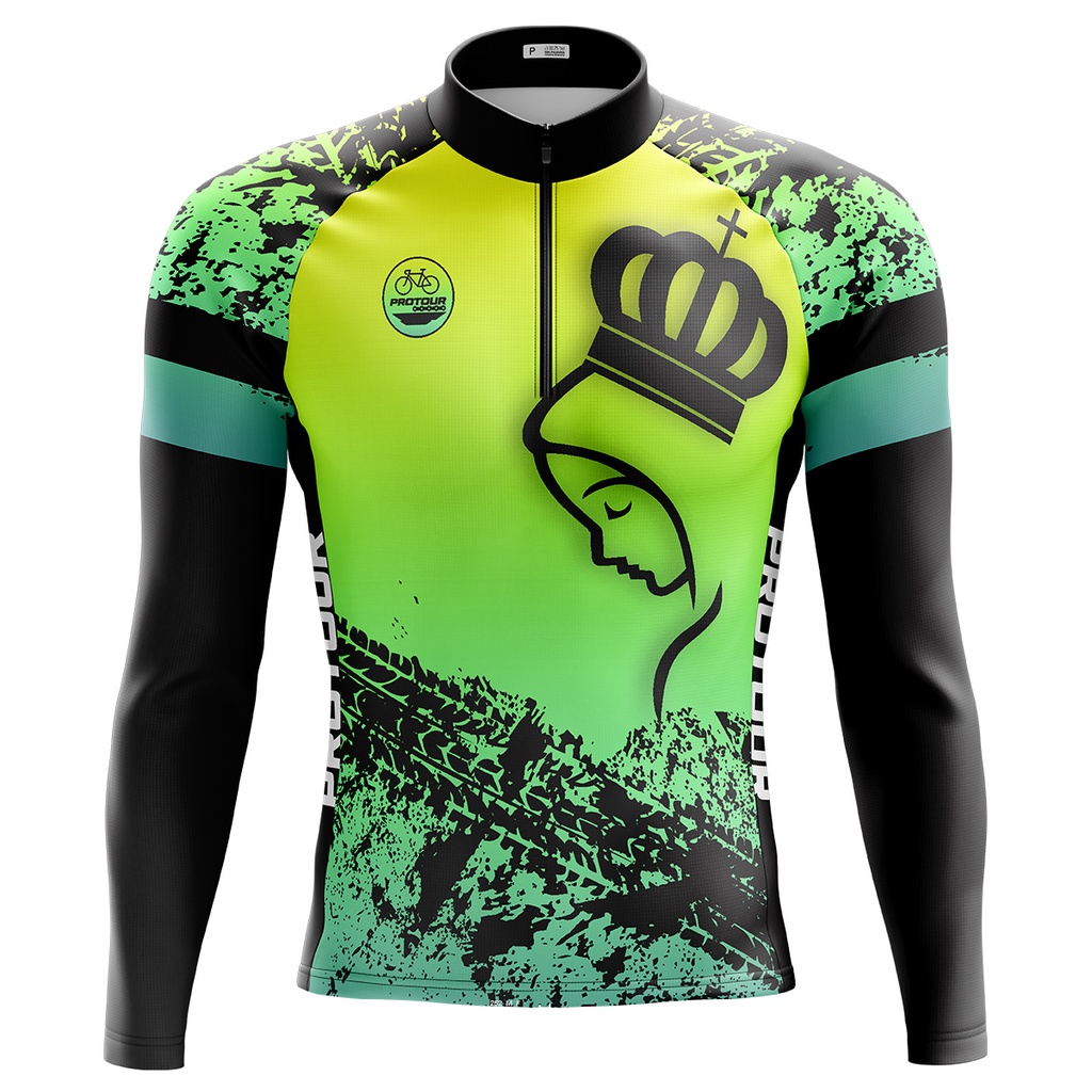 Camisa Ciclismo Roupa de Ciclismo Masculina Manga Longa Masculina Pro Tour Santa