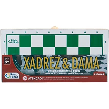 Jogo de Xadrez e Dama Escolar Pais e Filhos - 2908