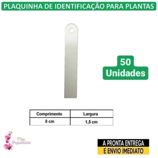 Plaquinha / Placa de Identificação de Plantas Modelo E-08cm Kit com 50 unidades