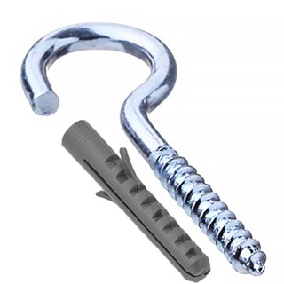 Gancho Parafuso Zincado com bucha 12mm para Fixação em Bloco tijolo Madeira em Oferta na Shopee
