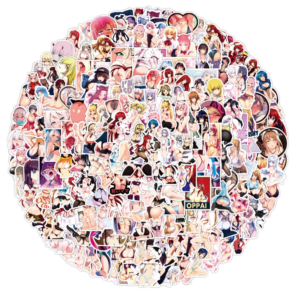 200/100/50 Pcs Anime Hentai Bunny Waifu Adesivos Para Laptop Motocicleta Skate Guitarra Mala Decalque em Oferta na Shopee