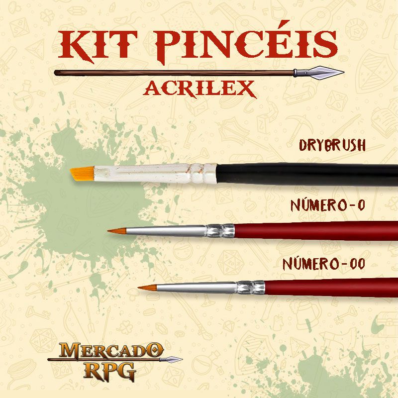 Kit Básico de Pincéis Acrilex - RPG