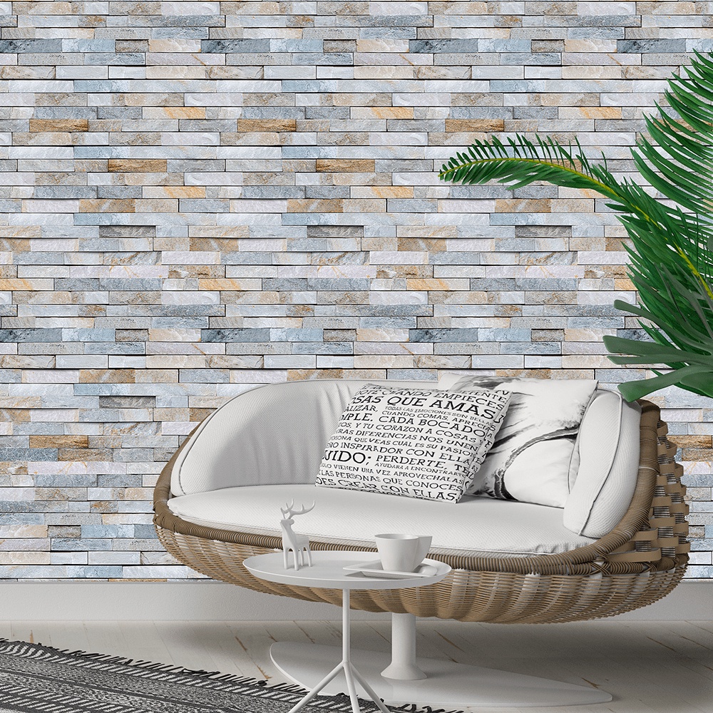 Papel de Parede Adesivo Canjiquinha Pedras Naturais 3m x 60cm
