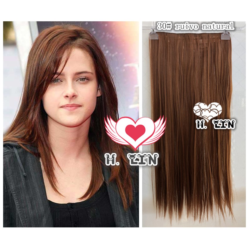 cabelo aplique tic tac super promocao cor 30# ruivo natural parece cabelo humano sem brilho fosco fibra organico 60cm