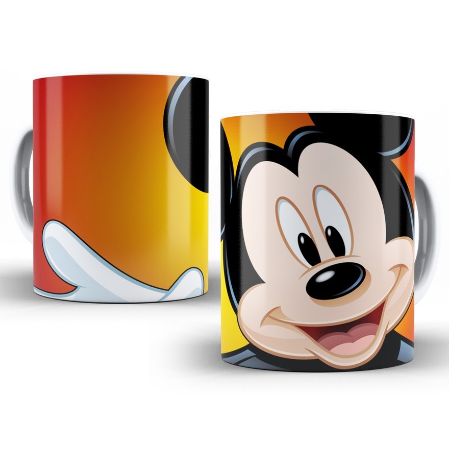 Caneca Mickey Pateta Minnie Poo Angel Tigrão Personagens da Disney  325ml de Porcelana