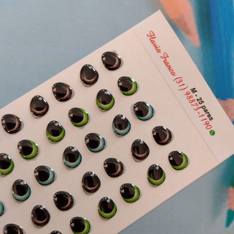 01 Cartela Único M Olhinhos Olhos Resinados Biscuit e Eva em Oferta na Shopee