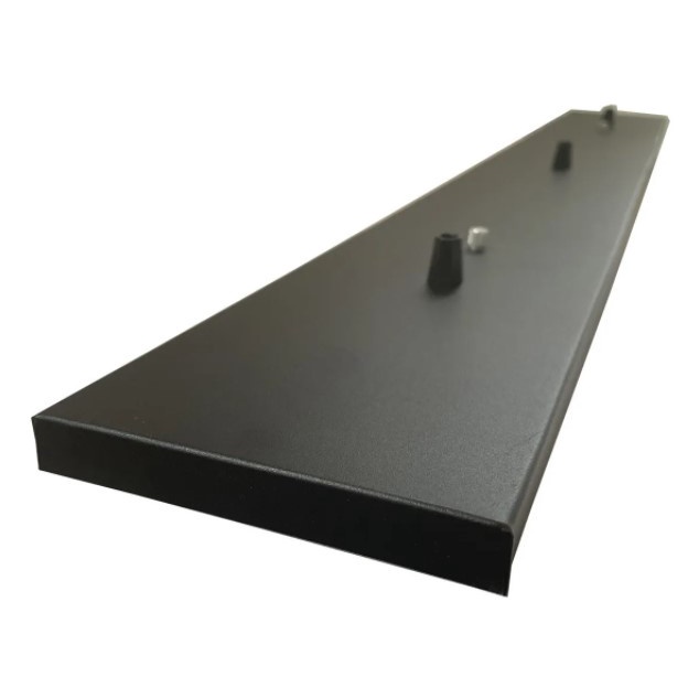 Canopla Retangular Para Pendentes Iluminação 97 Cm 5 Furos Preta