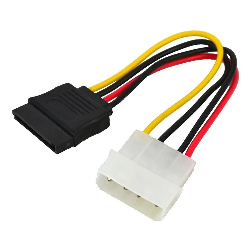 CABO DE FORCA ENERGIA ALIMENTACAO SATA = ADAPTADOR CONVERSOR DE MOLEX IDE PSU FONTE ATX 4 PINOS PARA SATA ENERGIA