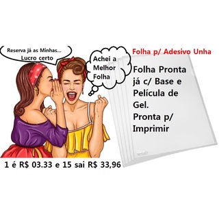 10 Folhas prontas para imprimir Adesivos de Unhas / Películas de Gel / adesivo de unha
