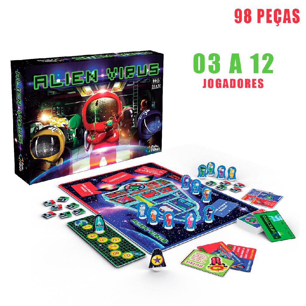 Jogo Tabuleiro Infantil De Mesa Alien Virus Brinquedo Estratégia