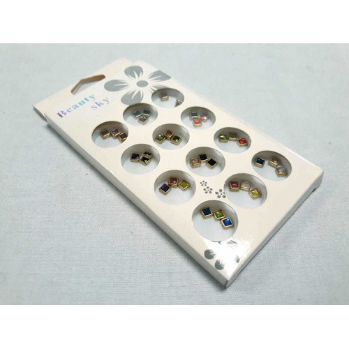 Aplique Pedraria Para Unhas Quadrados Coloridos