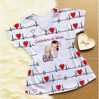 Camiseta/Blusa/T-shirt/Profissão/Profissões/CUIDADORA/ CUIDADORA DE IDOSOS Feminina em Oferta na Shopee