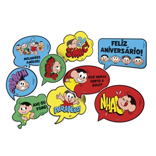 Kit Plaquinhas Divertidas Festa Turma da Mônica - 09 unidades - Festcolor - Rizzo Festas em Oferta na Shopee