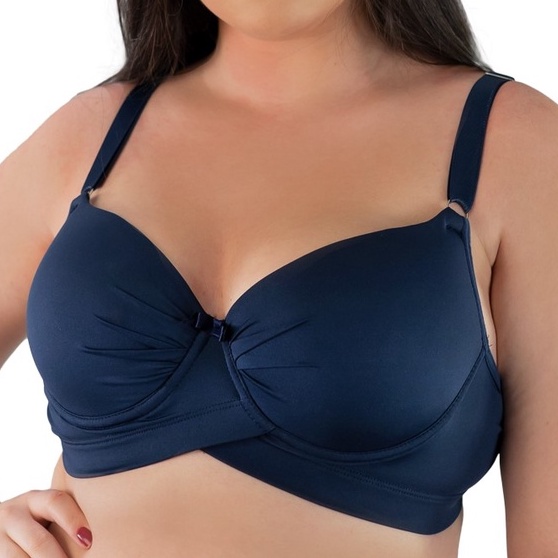 KIT 3 Sutia Plus Size Reforçado Terra e Mar Sutiã Sustentação Bojão Cruzado Alice em Oferta na Shopee