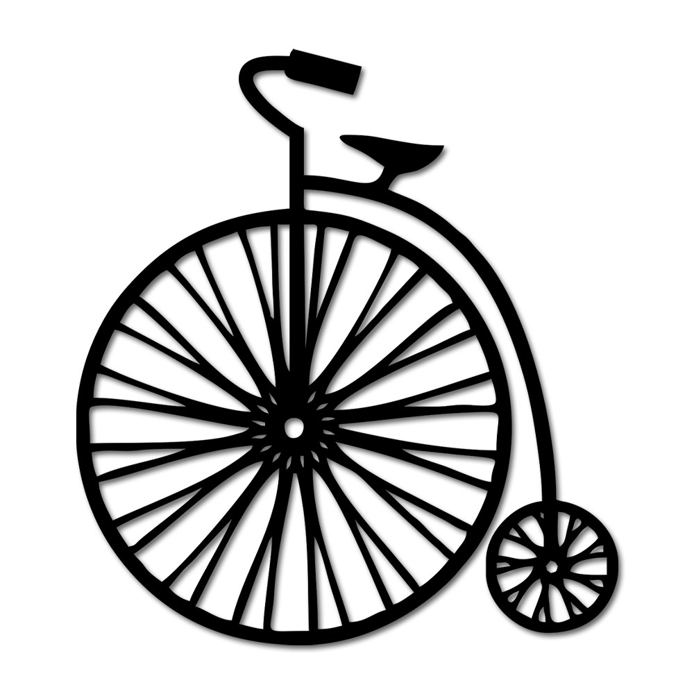 Painel Quadro Decorativo escultura de parede Minimalista Bicicleta Antiga Em Madeira Mdf 3mm