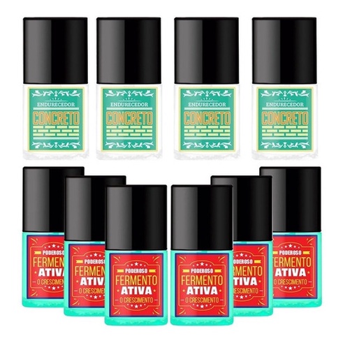 Kit 4 Bases Concreto E 6 Fermentos  Top Beauty SOS UNHAS