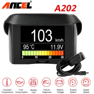 ANCEL A202 OBD2 Scanner Digital On-board Para Computador/Carro Com Display/Medidor De Temperatura De Combustível OBD2 em Oferta na Shopee