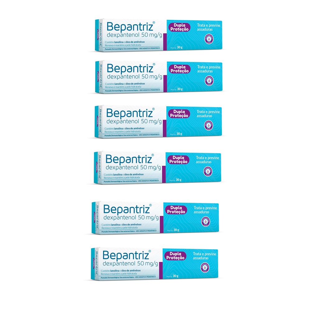 Kit 6x Pomada Bepantriz 30g - Assaduras, Tatuagens