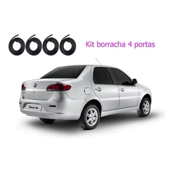 Kit Borrachas Vedação Siena 2012 2013 2014 2015 2016 4-porta
