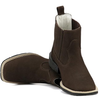 Botina Texana Feminina Country Couro legitimo Bico Quadrado Ramon Botas