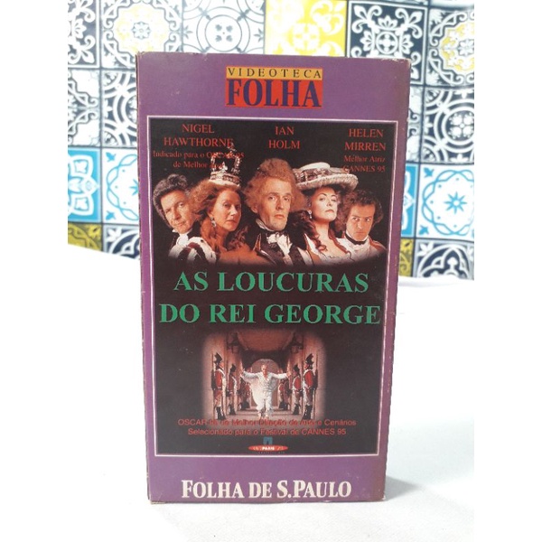 Fita VHS - as loucuras do rei George