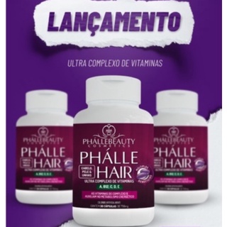 Kit com 3 potes de PhalleHair Ultra Complexo de Vitaminas para o Cabelo PhálleBeauty