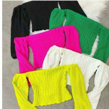 cropd. em.  tricô . um luxo. t. único.  cor. amarelo.  branco.  pik.  Verde.  preto. 30
