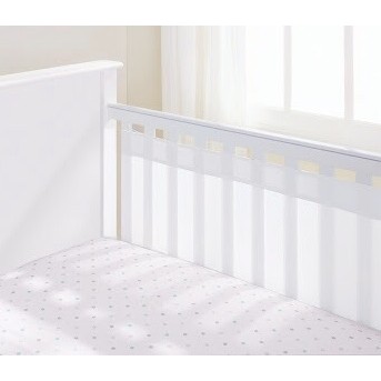 Protetor de Berço Tela Respirável 2 lados Grade Padrão Americano BRANCO LISO AGUARD BABY