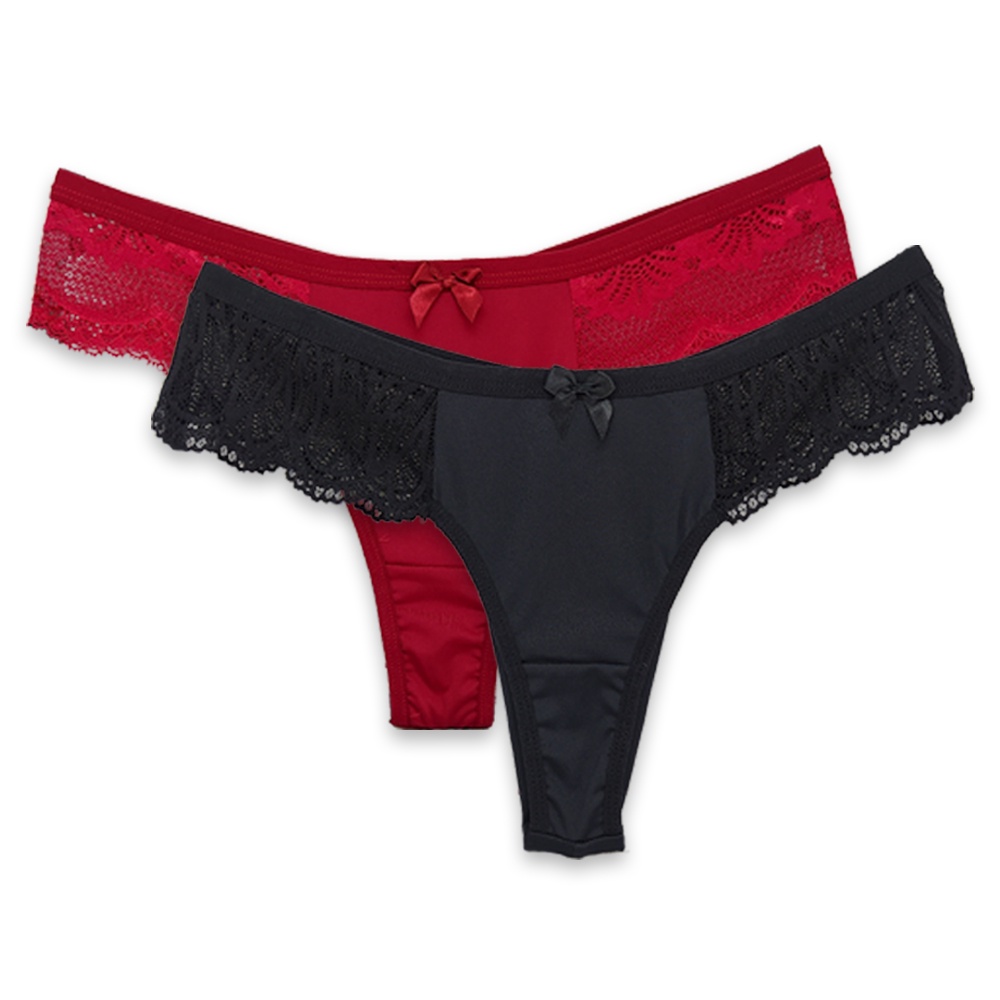 Promoção Kit 2 Calcinhas Dakota Lara Microfibra Cintura Média Rendada Fio Duplo Algodão 008 em Oferta na Shopee
