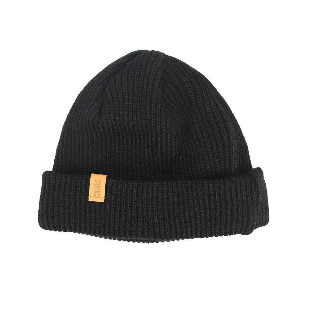 Gorro de lã Sintética Lenhador Com Aba Preto - Taitus