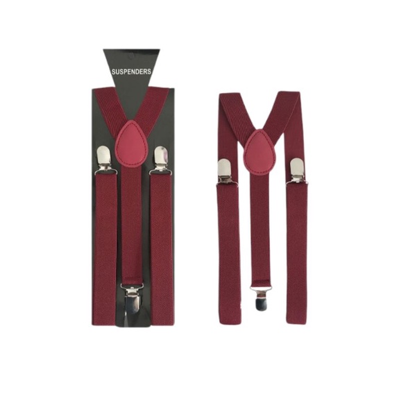 suspensório ajustável adulto masculino e feminino vinho marsala
