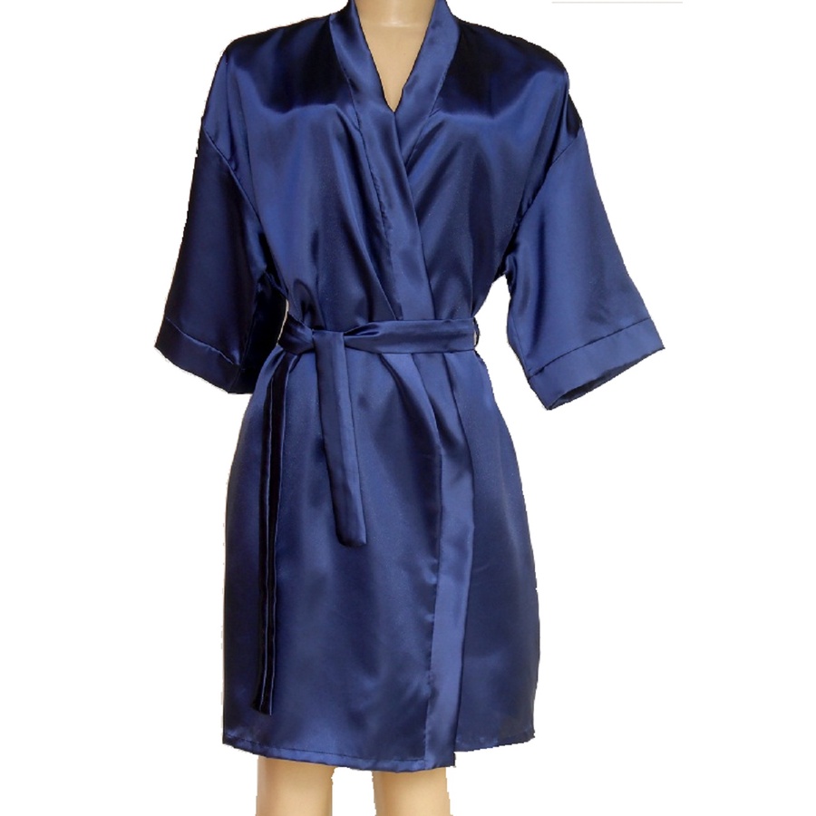 Robe roupão em cetim meia manga plus size