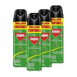 Kit 4 Inseticida Aerossol Baygon Ação Total 360ml