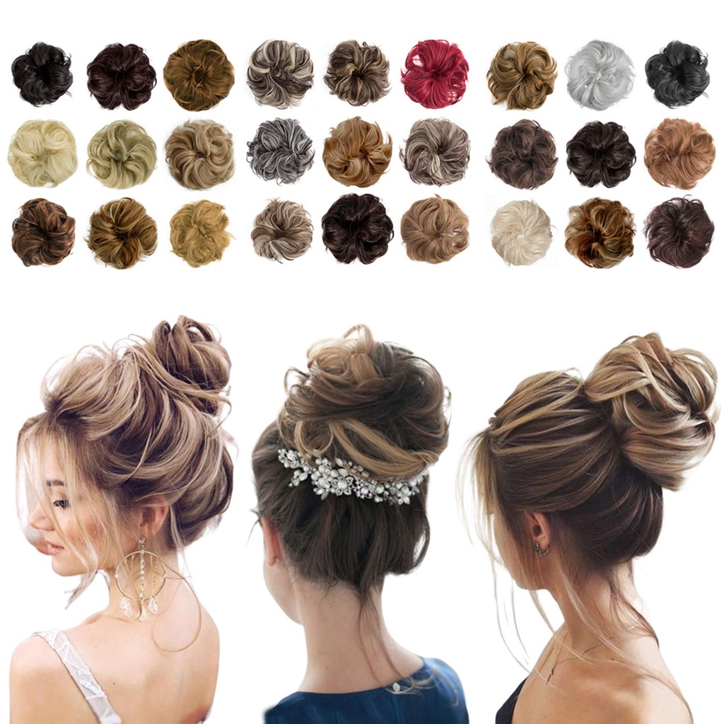 Sway Hair Piece Thick Updo Scrunchies Hair Extensions Ponytail Hair  Accessories Ash Blonde Mix Bleach Blonde | Shopee Brasil